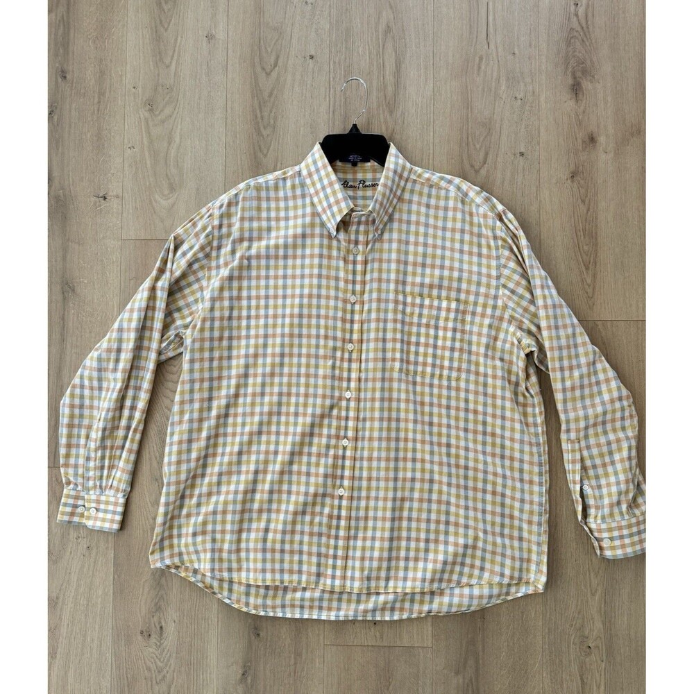 Alan Flusser Shirt Mens 2XL Multicolor Button Up Long Sleeve Front Pocket